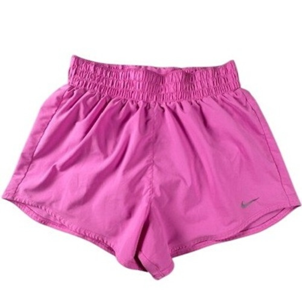 Nike Shorts Womens Small Pink Dri-FIT Smocked Waist Running Athletic Shorts